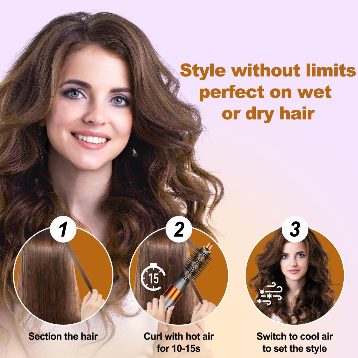 YTCHYYSK Small Round Volumizing Brush Attachment for Dyson Airwrap HS01 HS05 HS08 - 20mm Tiny Round Brush for Short Hair, Bangs, Defined Bouncy Curls (Gold) Avelisse