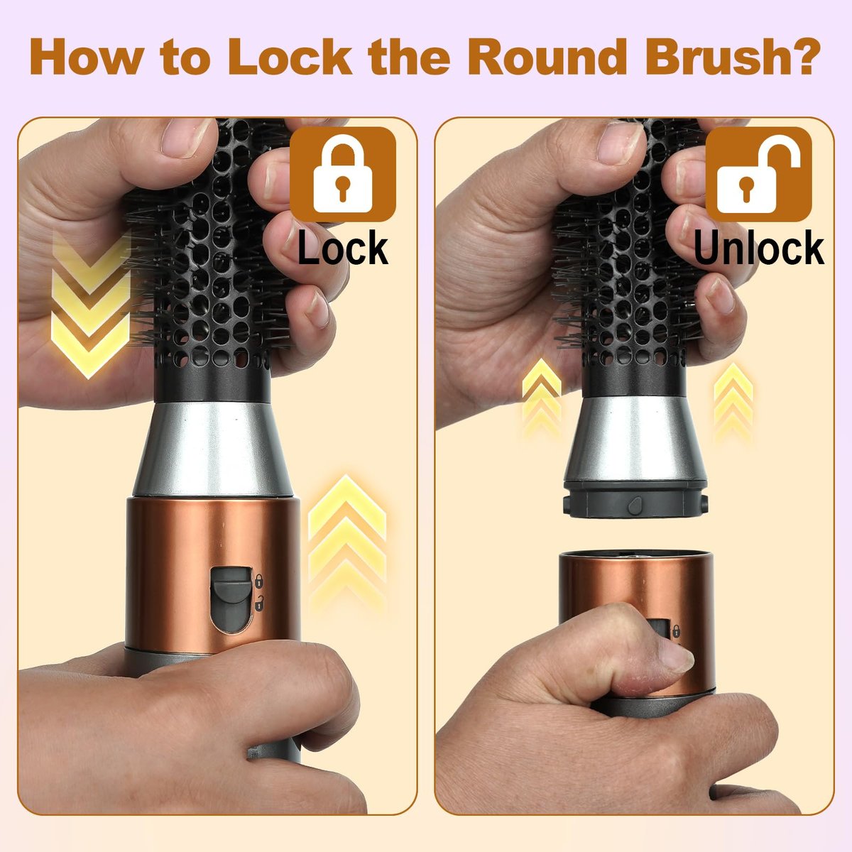 YTCHYYSK Small Round Volumizing Brush Attachment for Dyson Airwrap HS01 HS05 HS08 - 20mm Tiny Round Brush for Short Hair, Bangs, Defined Bouncy Curls (Gold) Avelisse