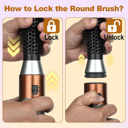 YTCHYYSK Small Round Volumizing Brush Attachment for Dyson Airwrap HS01 HS05 HS08 - 20mm Tiny Round Brush for Short Hair, Bangs, Defined Bouncy Curls (Gold) Avelisse