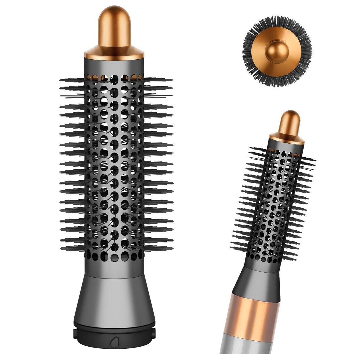 YTCHYYSK Small Round Volumizing Brush Attachment for Dyson Airwrap HS01 HS05 HS08 - 20mm Tiny Round Brush for Short Hair, Bangs, Defined Bouncy Curls (Gold) Avelisse