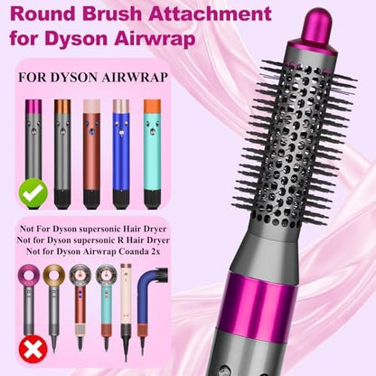 YTCHYYSK 20mm Small Round Volumizing Brush Attachment for Dyson Airwrap HS01 HS05 HS08 – Tiny Round Brush for Bangs, Short Hair, Defined Bouncy Curls (Rose) Avelisse