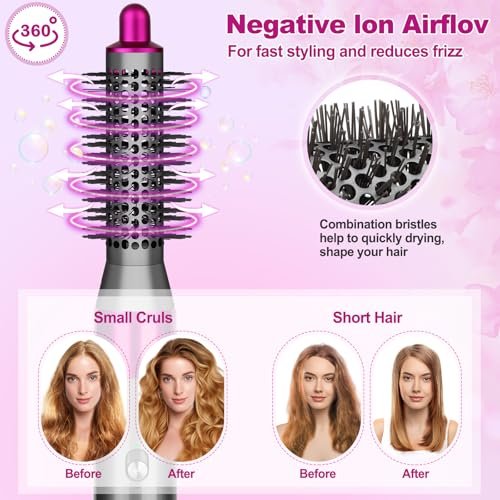 YTCHYYSK 20mm Small Round Volumizing Brush Attachment for Dyson Airwrap HS01 HS05 HS08 – Tiny Round Brush for Bangs, Short Hair, Defined Bouncy Curls (Rose) Avelisse
