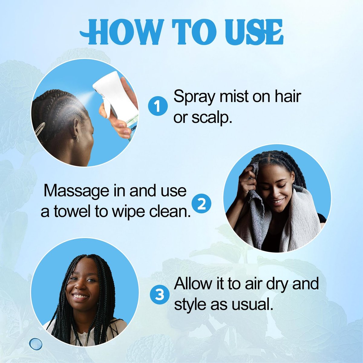 10 FL OZ Rinse-Free Shampoo for Braids, Locs, Twists, Weaves & Dreadlocks – No Water Dry Spray for Buildup, Odor, Itch & Flakes, No Residue, Chemical Free Avelisse