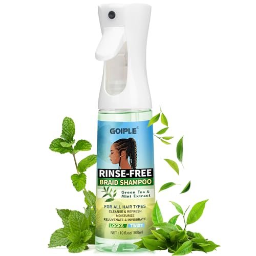 10 FL OZ Rinse-Free Shampoo for Braids, Locs, Twists, Weaves & Dreadlocks – No Water Dry Spray for Buildup, Odor, Itch & Flakes, No Residue, Chemical Free Avelisse