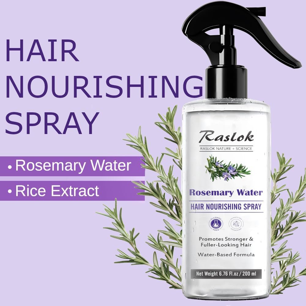 Raslok Nature+Science Rosemary Water Hair Spray | Nourishment for Fuller-Looking Hair | 100% Natural Extracts | Lightweight, Non-Greasy Formula | 6.76 fl oz (200 ml) - görsel 5