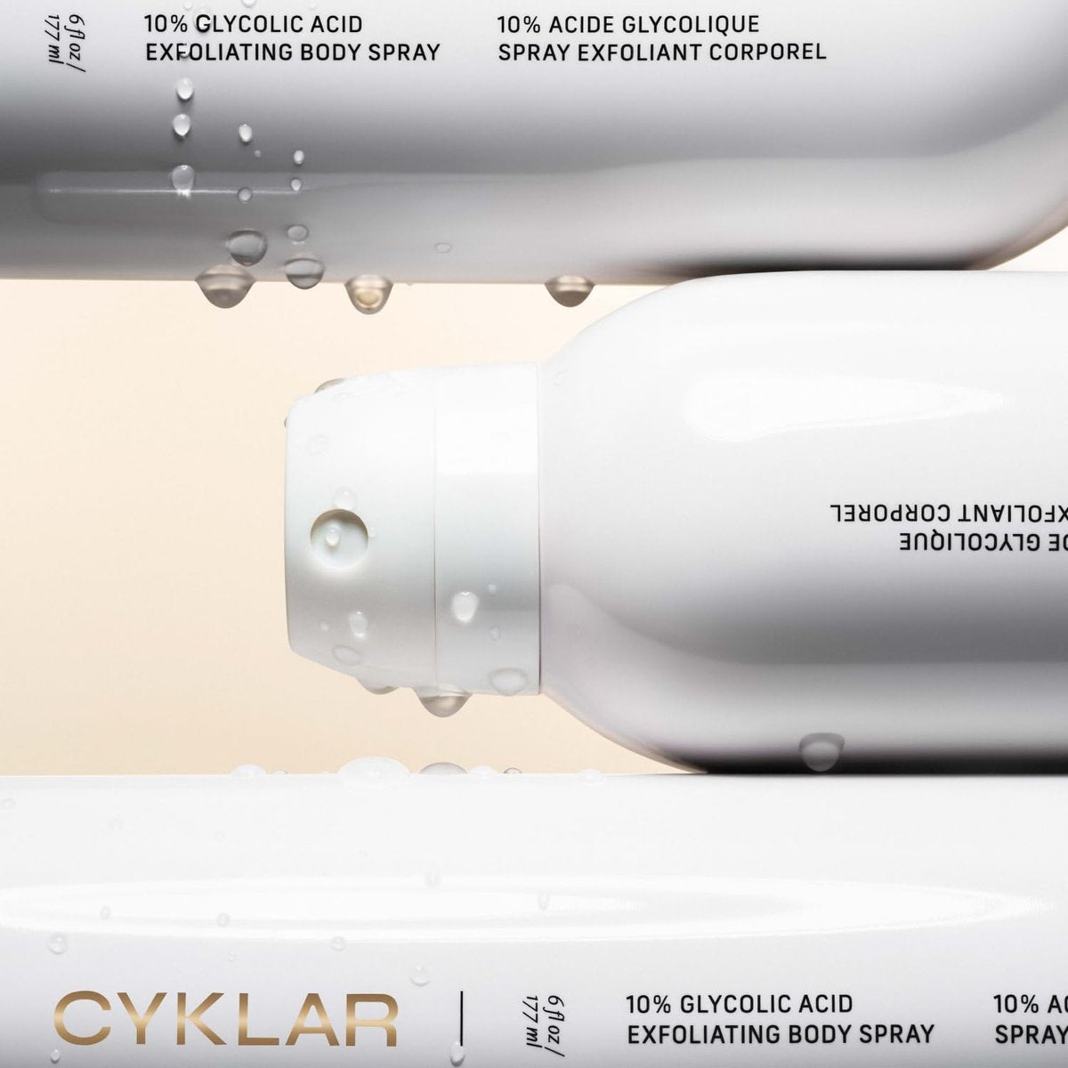 Cyklar Glycolic Acid Exfoliating Body Spray – 10% AHA Toner for Face & Body, Skin-Smoothing Spray with Peptides & Enzymes, Fragrance-Free, 6 fl oz Avelisse