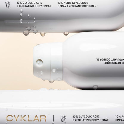 Cyklar Glycolic Acid Exfoliating Body Spray – 10% AHA Toner for Face & Body, Skin-Smoothing Spray with Peptides & Enzymes, Fragrance-Free, 6 fl oz Avelisse
