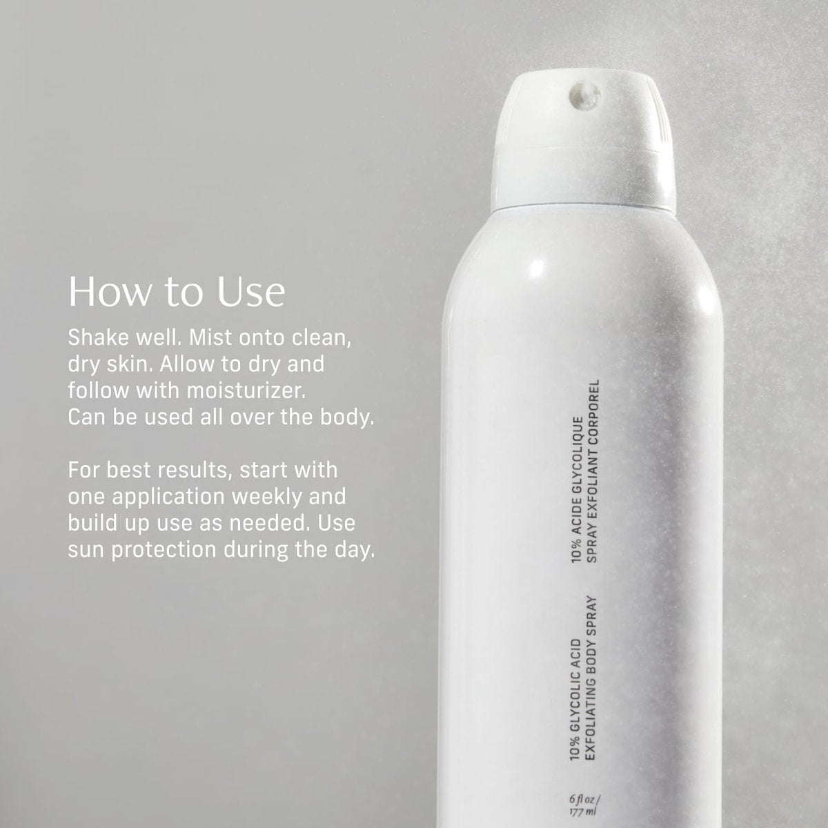 Cyklar Glycolic Acid Exfoliating Body Spray – 10% AHA Toner for Face & Body, Skin-Smoothing Spray with Peptides & Enzymes, Fragrance-Free, 6 fl oz Avelisse