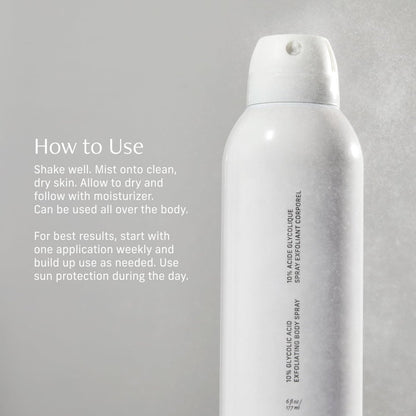 Cyklar Glycolic Acid Exfoliating Body Spray – 10% AHA Toner for Face & Body, Skin-Smoothing Spray with Peptides & Enzymes, Fragrance-Free, 6 fl oz Avelisse