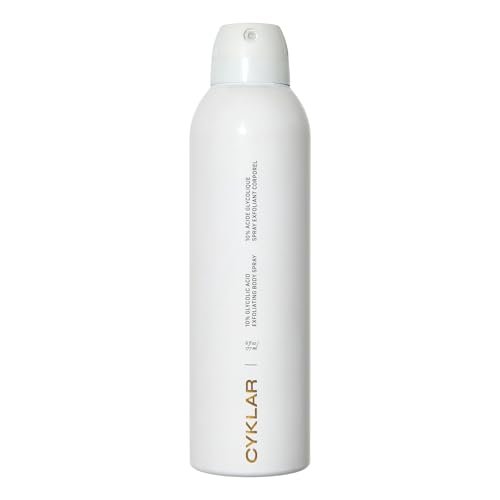 Cyklar Glycolic Acid Exfoliating Body Spray – 10% AHA Toner for Face & Body, Skin-Smoothing Spray with Peptides & Enzymes, Fragrance-Free, 6 fl oz Avelisse