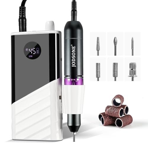 JODSONE Professional Nail Drill 45000 RPM Rechargeable Nail File for Nail Gel Removal Low Noise Portable for Home and Salon - görsel 2