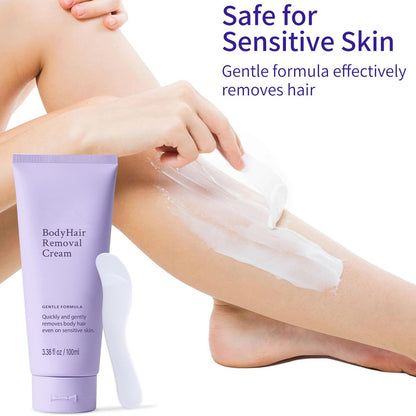 2 PCS Gentle Body Hair Removal Cream for Men & Women, 6.76 Fl Oz, Painless Flawless Depilatory Cream with Spatula Applicator, Suitable for All Skin Types & Sensitive Avelisse