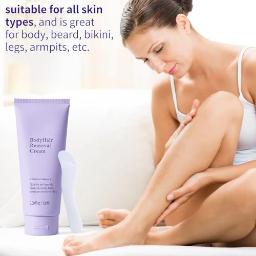 2 PCS Gentle Body Hair Removal Cream for Men & Women, 6.76 Fl Oz, Painless Flawless Depilatory Cream with Spatula Applicator, Suitable for All Skin Types & Sensitive Avelisse
