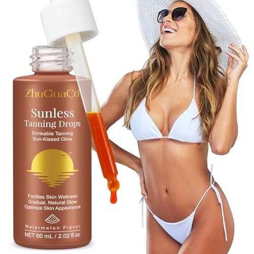 Oral Drinkable Sunless Tanning Drops for Natural Glow | Safe & Long-Lasting Enhancer for All Skin Types Avelisse