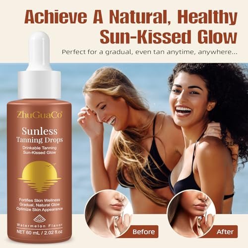 Oral Drinkable Sunless Tanning Drops for Natural Glow | Safe & Long-Lasting Enhancer for All Skin Types Avelisse