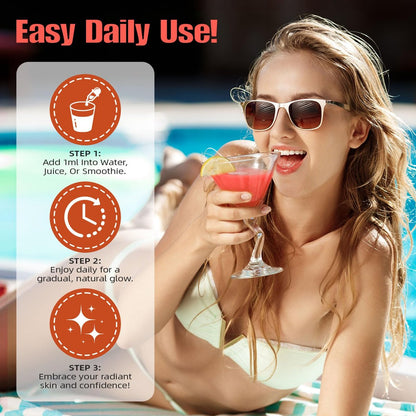 Oral Drinkable Sunless Tanning Drops for Natural Glow | Safe & Long-Lasting Enhancer for All Skin Types Avelisse