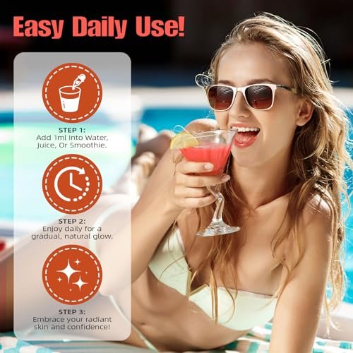 Oral Drinkable Sunless Tanning Drops for Natural Glow | Safe & Long-Lasting Enhancer for All Skin Types Avelisse