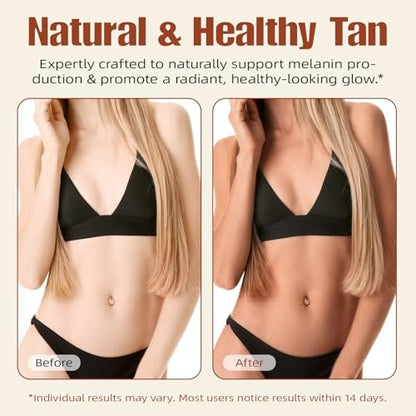 Oral Drinkable Sunless Tanning Drops for Natural Glow | Safe & Long-Lasting Enhancer for All Skin Types Avelisse