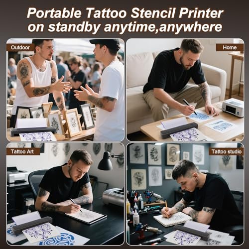 NULLTONEX Portable Wireless Bluetooth Thermal Tattoo Stencil Printer – 8.5x11 Letter, A4, A5 Sizes for Smartphone, PC & Laptop Avelisse