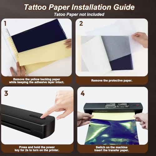 NULLTONEX Portable Wireless Bluetooth Thermal Tattoo Stencil Printer – 8.5x11 Letter, A4, A5 Sizes for Smartphone, PC & Laptop Avelisse