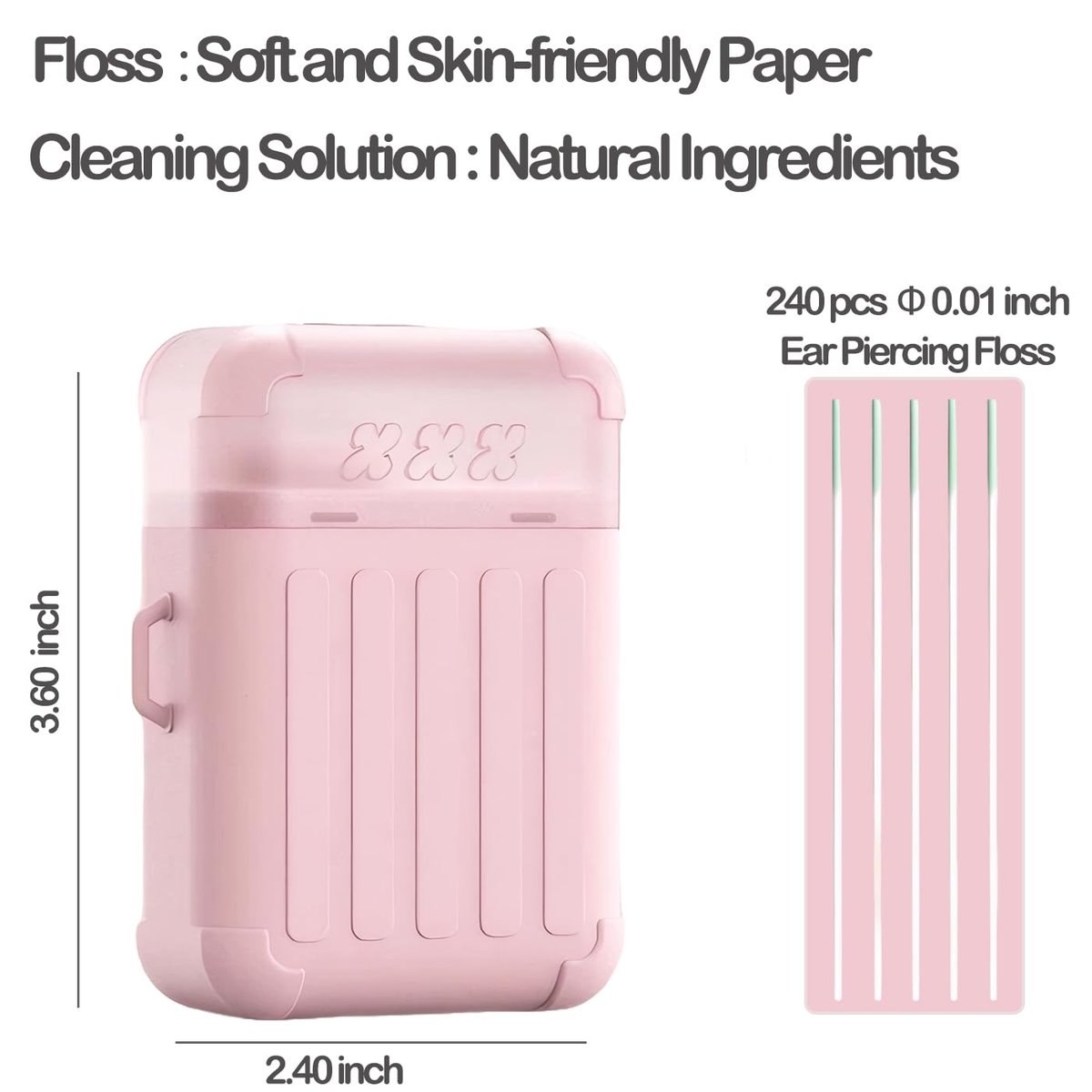 DJDZ Piercing Cleaner Kit: 240 Disposable Floss & 15ml Cleaning Solution for Ear Hole Care - görsel 9