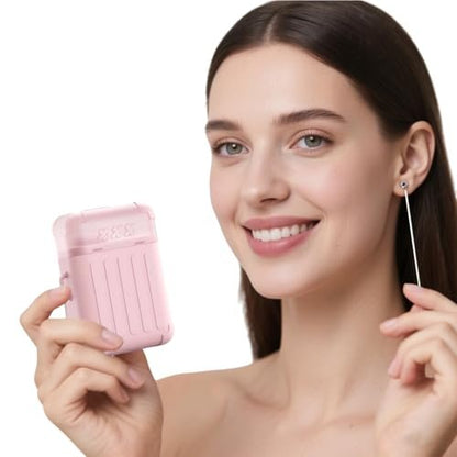 DJDZ Piercing Cleaner Kit: 240 Disposable Floss & 15ml Cleaning Solution for Ear Hole Care