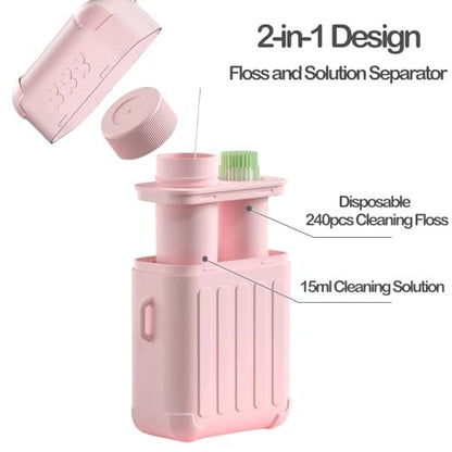 DJDZ Piercing Cleaner Kit: 240 Disposable Floss & 15ml Cleaning Solution for Ear Hole Care