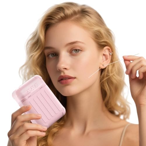 Piercing Cleaning Kit – Earring Hole Cleaner with 240 Disposable Floss & 15ml Solution for Aftercare (Pink) - görsel 4