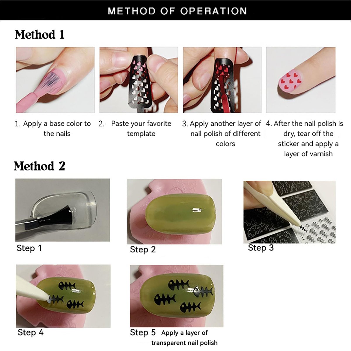 144-Piece Reusable Nail Stencils Set - 72 Unique Designs for DIY French Tip Guides & Manicure Decals at Home - görsel 9