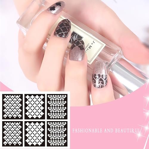 144-Piece Reusable Nail Stencils Set - 72 Unique Designs for DIY French Tip Guides & Manicure Decals at Home - görsel 6