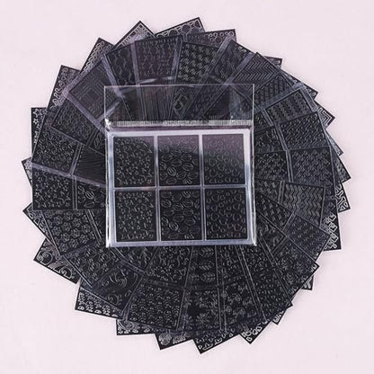 144-Piece Reusable Nail Stencils Set - 72 Unique Designs for DIY French Tip Guides & Manicure Decals at Home