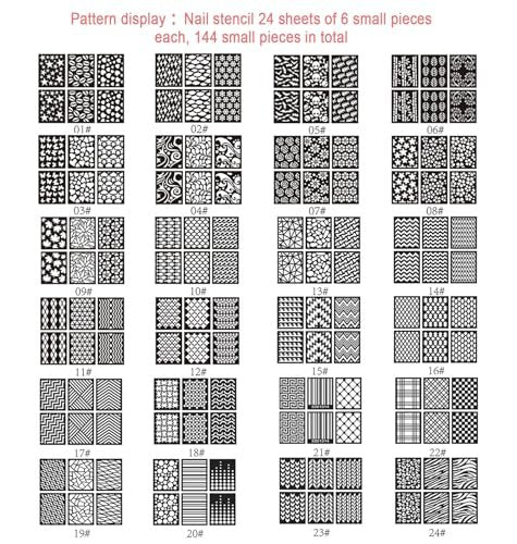 144-Piece Reusable Nail Stencils Set - 72 Unique Designs for DIY French Tip Guides & Manicure Decals at Home - görsel 4
