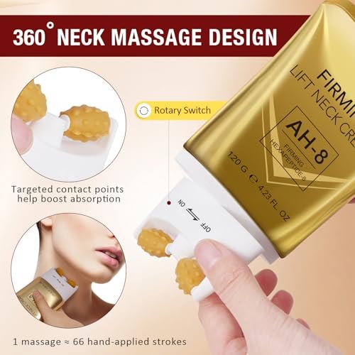 WLCTJIAYOU AH-8 Firming Neck Cream with Roller - Anti-Aging Moisturizer for Neck & Chest - Lifts, Tightens, Deeply Hydrates, Reduces Fine Lines & Wrinkles - For Crepey, Sagging Skin - 4.23 fl.oz - görsel 8