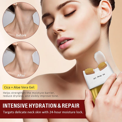 WLCTJIAYOU AH-8 Firming Neck Cream with Roller - Anti-Aging Moisturizer for Neck & Chest - Lifts, Tightens, Deeply Hydrates, Reduces Fine Lines & Wrinkles - For Crepey, Sagging Skin - 4.23 fl.oz