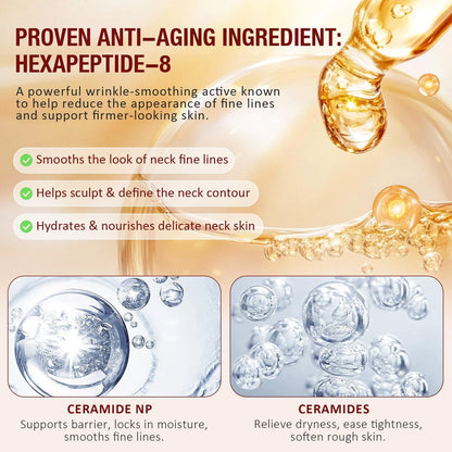 WLCTJIAYOU AH-8 Firming Neck Cream with Roller - Anti-Aging Moisturizer for Neck & Chest - Lifts, Tightens, Deeply Hydrates, Reduces Fine Lines & Wrinkles - For Crepey, Sagging Skin - 4.23 fl.oz
