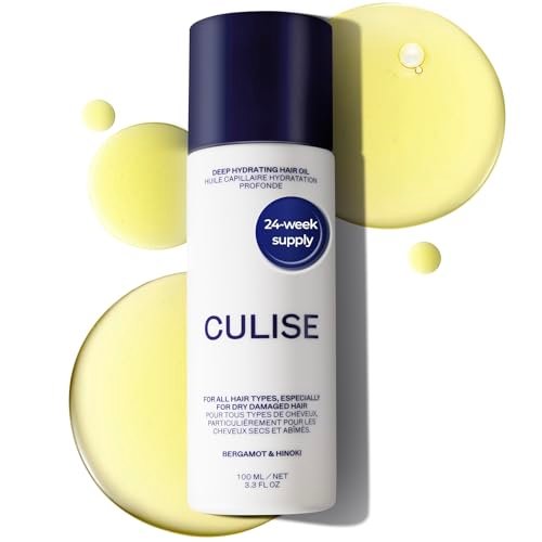 CULISE Korean Hair Oil for Dry Damaged Frizzy Hair - Anti Frizz Heat Protectant, Gloss Serum with Sea Buckthorn & Grapeseed Oil, Split Ends Repair, Color Safe - 3.3 Fl Oz Avelisse