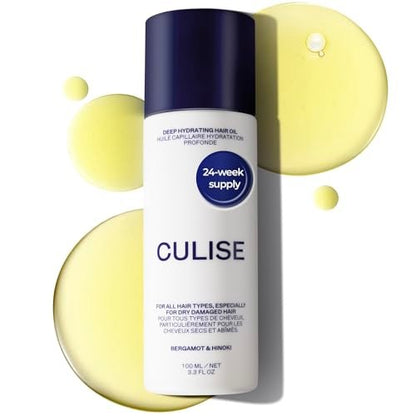 CULISE Korean Hair Oil for Dry Damaged Frizzy Hair - Anti Frizz Heat Protectant, Gloss Serum with Sea Buckthorn & Grapeseed Oil, Split Ends Repair, Color Safe - 3.3 Fl Oz Avelisse
