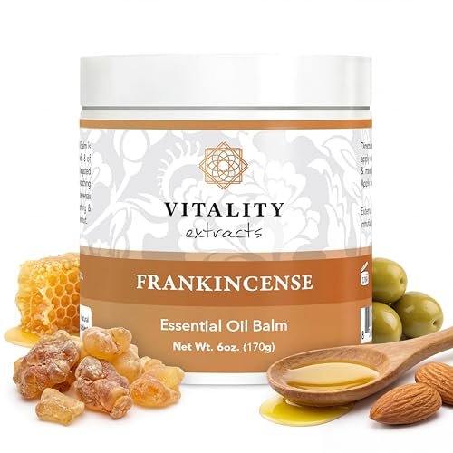 Vitality Extracts Frankincense Balm - 6oz, Boswellia Serrata, Beeswax, Olive Oil, Moisturizer for Dry, Cracked Skin, All Skin Types Avelisse
