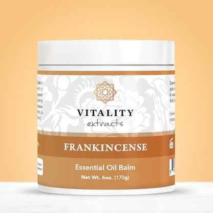 Vitality Extracts Frankincense Balm - 6oz, Boswellia Serrata, Beeswax, Olive Oil, Moisturizer for Dry, Cracked Skin, All Skin Types Avelisse