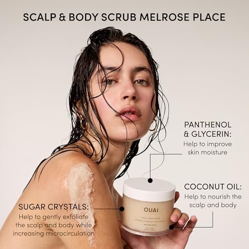 OUAI Hair Care Set: Clarifying Shampoo & Exfoliating Scalp Scrub - Deep Cleansing & Balancing Hair Care Kit with Detox Shampoo & Travel Size Sugar Scrub (2 Count) Avelisse
