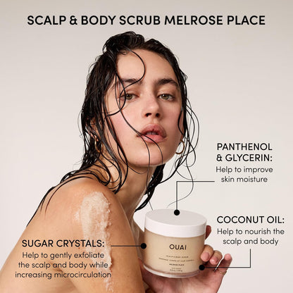 OUAI Hair Care Set: Clarifying Shampoo & Exfoliating Scalp Scrub - Deep Cleansing & Balancing Hair Care Kit with Detox Shampoo & Travel Size Sugar Scrub (2 Count) Avelisse