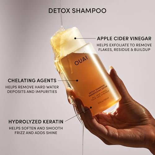 OUAI Hair Care Set: Clarifying Shampoo & Exfoliating Scalp Scrub - Deep Cleansing & Balancing Hair Care Kit with Detox Shampoo & Travel Size Sugar Scrub (2 Count) Avelisse