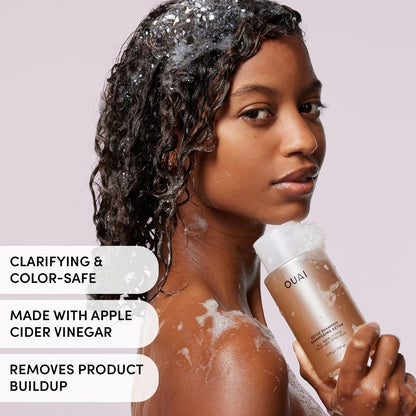 OUAI Hair Care Set: Clarifying Shampoo & Exfoliating Scalp Scrub - Deep Cleansing & Balancing Hair Care Kit with Detox Shampoo & Travel Size Sugar Scrub (2 Count) Avelisse