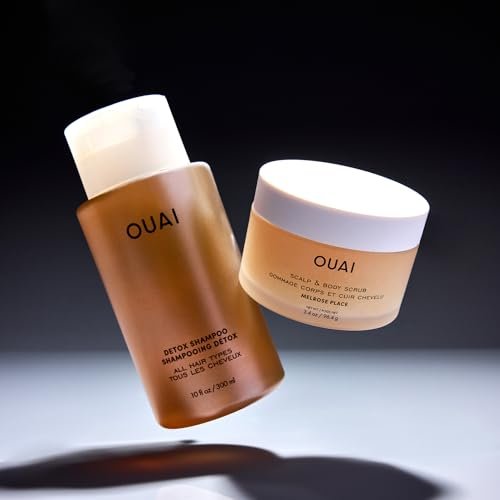 OUAI Hair Care Set: Clarifying Shampoo & Exfoliating Scalp Scrub - Deep Cleansing & Balancing Hair Care Kit with Detox Shampoo & Travel Size Sugar Scrub (2 Count) Avelisse