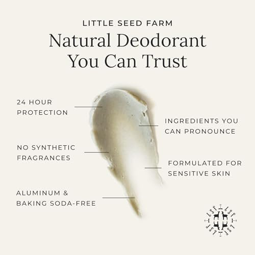 Little Seed Farm All Natural Deodorant Cream - Aluminum Free, Vanilla Honey, 2.4 oz - görsel 6
