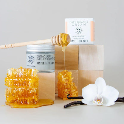 Little Seed Farm All Natural Deodorant Cream - Aluminum Free, Vanilla Honey, 2.4 oz