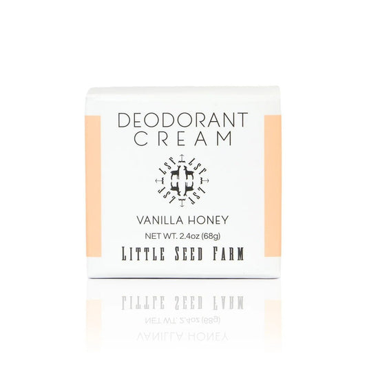 Little Seed Farm All Natural Deodorant Cream - Aluminum Free, Vanilla Honey, 2.4 oz