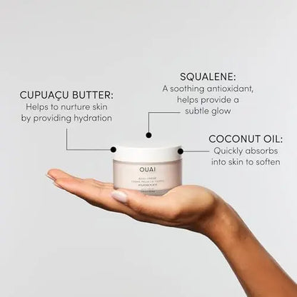OUAI Body Cream Travel Size, Melrose Place - Hydrating Whipped Body Cream with Cupuaçu Butter, Coconut Oil & Squalane - Softens Skin and Delivers Healthy-Looking Glow - Sulfate Free Skin Care (3.4 Oz) Avelisse