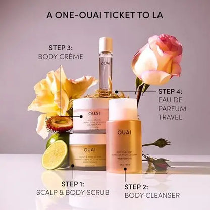 OUAI Body Cream Travel Size, Melrose Place - Hydrating Whipped Body Cream with Cupuaçu Butter, Coconut Oil & Squalane - Softens Skin and Delivers Healthy-Looking Glow - Sulfate Free Skin Care (3.4 Oz) Avelisse