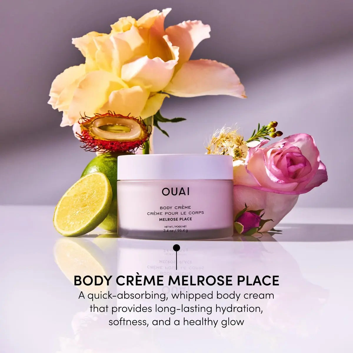 OUAI Body Cream Travel Size, Melrose Place - Hydrating Whipped Body Cream with Cupuaçu Butter, Coconut Oil & Squalane - Softens Skin and Delivers Healthy-Looking Glow - Sulfate Free Skin Care (3.4 Oz) Avelisse